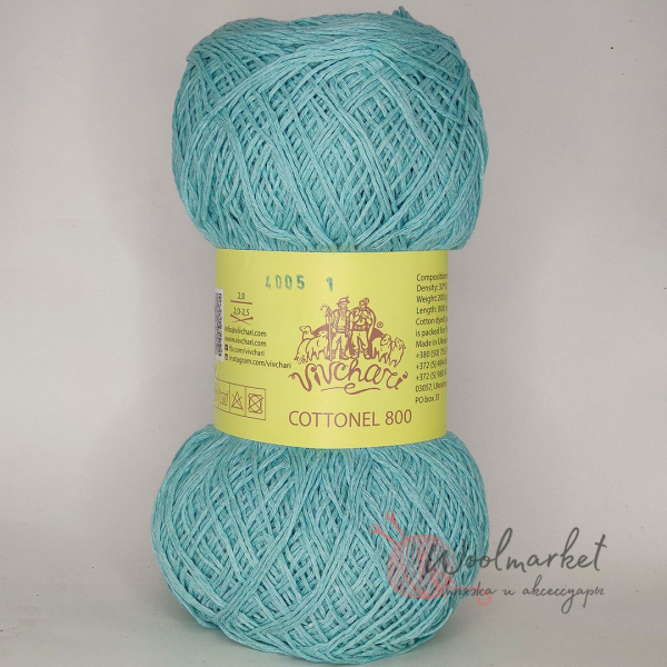 Vivchari Cottonel 800 зелена бірюза 4005