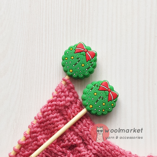 Стопери для спиць "Різдвяний віночок", 2шт