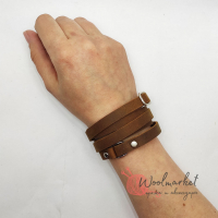 Шкіряний браслет 1Meter, коричневий