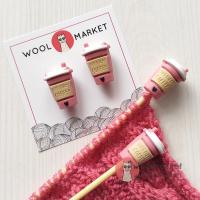 Стопери для спиць "But First Coffee", 2шт