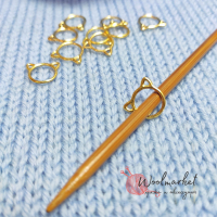 Кото-маркери для в'язання, 8мм (10 шт), золотисті, нероз'ємні