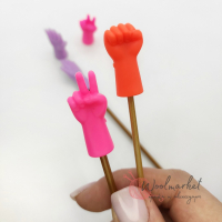 Наконечники для спиць, "Hands", 6 штук (стопери, блокатори)