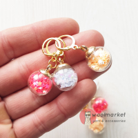 Маркери для в'язання "Кульки з зірочками", 3 шт (кораловий, білий, персиковий)