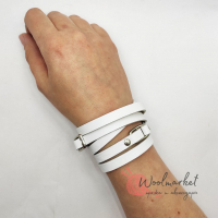 Шкіряний браслет 1Meter, білий