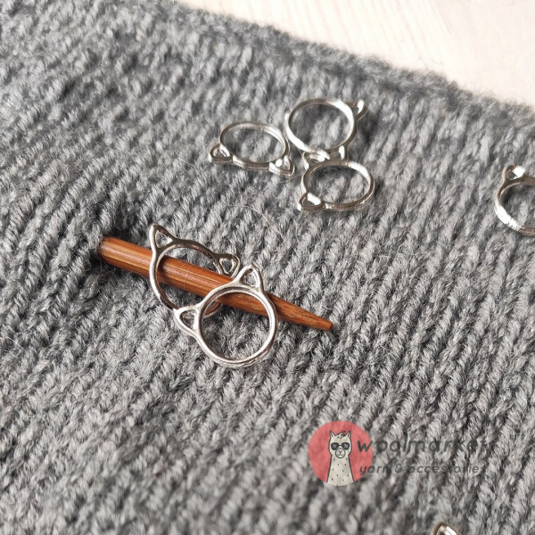 Кото-маркери для в'язання, 8мм (10 шт), срібло, нероз'ємні