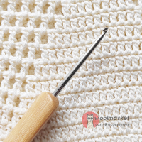 Гачок з бамбуковою ручкою, стальний,  2,5мм