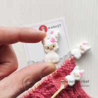 Стопери для спиць "Альпаки", білі, 2шт