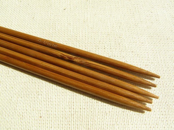 Шкарпеткові бамбукові спиці 20см, 4,0мм, набір 5шт