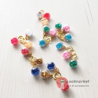 Маркери для в'язання "Кульки з зірочками", 3 шт (бордовий, золотий, електрик)