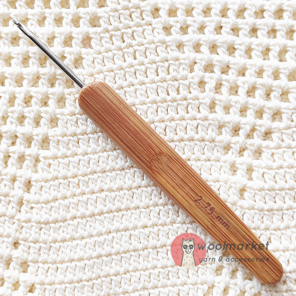 Гачок з бамбуковою ручкою, стальний,  2,75мм