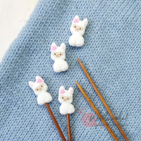 Стопери для спиць "Альпаки", білі, 2шт