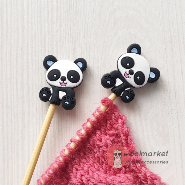 Стопери для спиць "Панди", 2шт