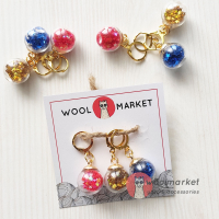 Маркери для в'язання "Кульки з зірочками", 3 шт (бордовий, золотий, електрик)