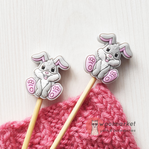 Стопери для спиць "Кролики", 2шт