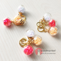 Маркери для в'язання "Кульки з зірочками", 3 шт (кораловий, білий, персиковий)