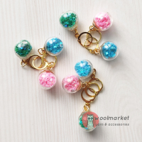 Маркери для в'язання "Кульки з зірочками", 3 шт (бірюза, зелена бірюза, рожевий)