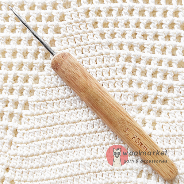 Гачок з бамбуковою ручкою, стальний, 1,75мм