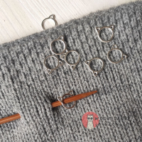 Кото-маркери для в'язання, 8мм (10 шт), срібло, нероз'ємні