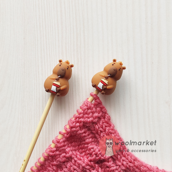 Стопери для спиць "Капібара", 2шт