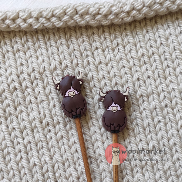 Стопери для спиць "Як!?", шоколад, 2шт