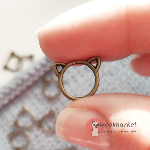 Кото-маркери для в'язання, 8мм (10 шт), бронза, нероз'ємні