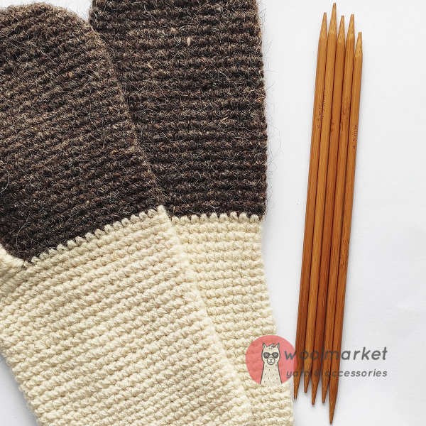 Шкарпеткові бамбукові спиці 20см, 4,5мм, набір 5шт