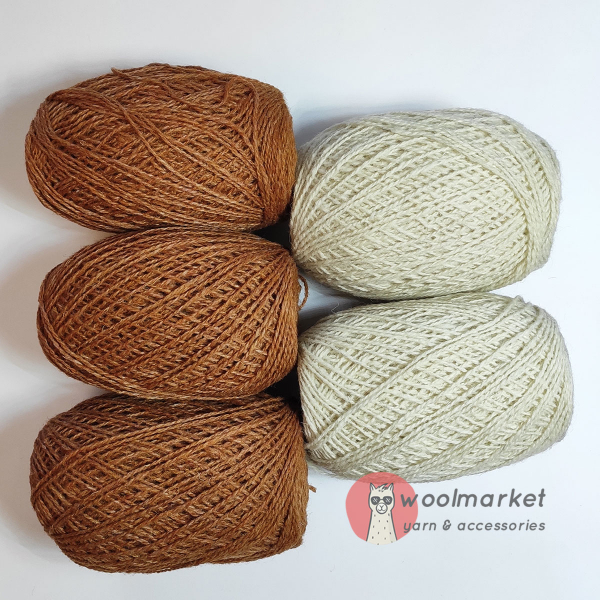 Моркв'яно-білий набір Woolmarket Colored Wool, 5шт