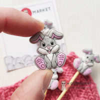 Стопери для спиць "Кролики", 2шт