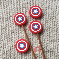 Стопери для спиць "Marvel. Captain Knitting Girl", 2шт