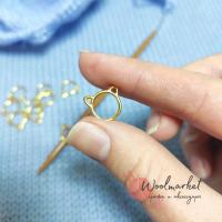 Кото-маркери для в'язання, 8мм (10 шт), золотисті, нероз'ємні