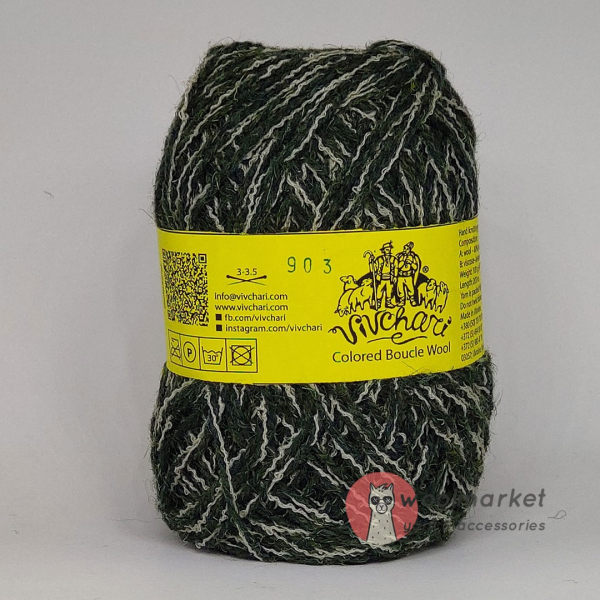 Vivchari Colored Boucle Wool беж букле, зелений 903