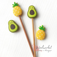 Стопери для спиць "Авокадо", 2шт