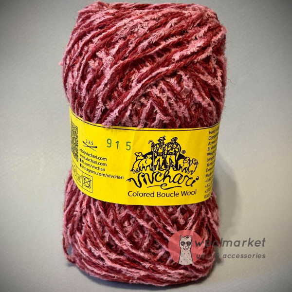 Vivchari Colored Boucle Wool рожевий букле, червоний 915