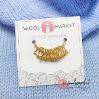 Кото-маркери для в'язання, 8мм (10 шт), золотисті, нероз'ємні