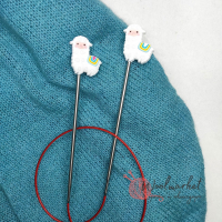 Стопери для спиць "Альпаки", білі, 2шт