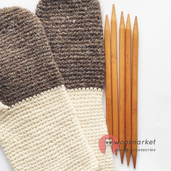 Шкарпеткові бамбукові спиці 20см, 8,0мм, набір 5шт