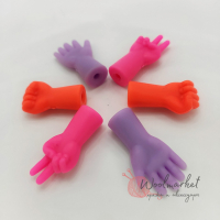 Наконечники для спиць, "Hands", 6 штук (стопери, блокатори)
