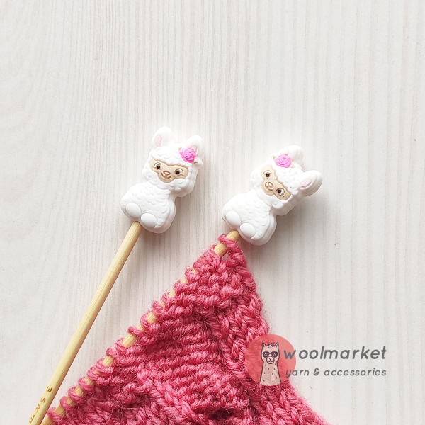 Стопери для спиць "Альпаки", білі, 2шт