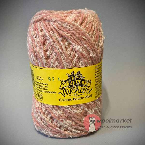 Vivchari Colored Boucle Wool беж букле, світло рожевий 921
