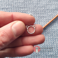 Кото-маркери для в'язання, 8мм (10 шт), срібло, нероз'ємні