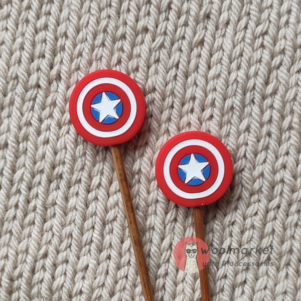 Стопери для спиць "Marvel. Captain Knitting Girl", 2шт