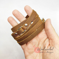 Шкіряний браслет 1Meter, коричневий