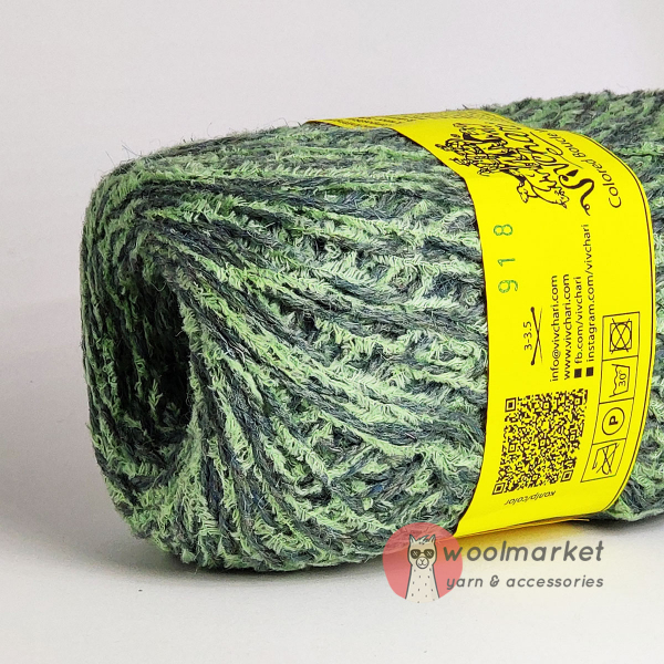 Vivchari Colored Boucle Wool салатовий букле, темно зелений 918