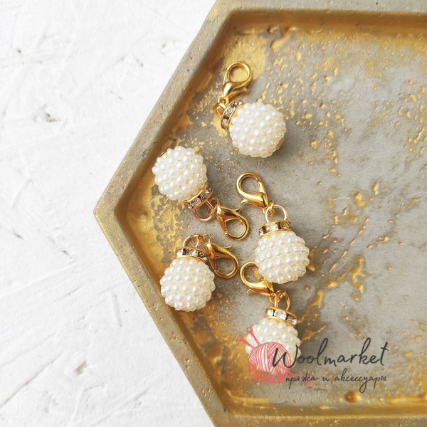 Маркери для в'язання "Малинки", білі, 3 шт.