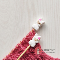 Стопери для спиць "Альпаки", білі, 2шт