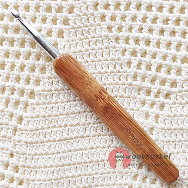 Гачок з бамбуковою ручкою, стальний, 6,0мм