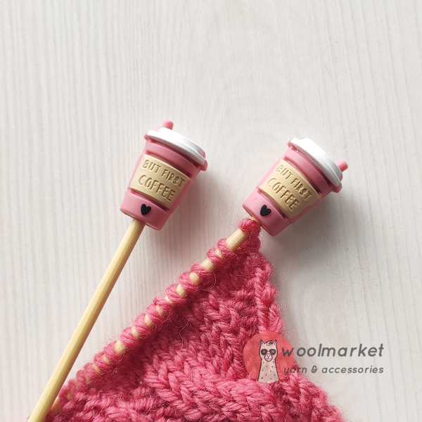 Стопери для спиць "But First Coffee", 2шт