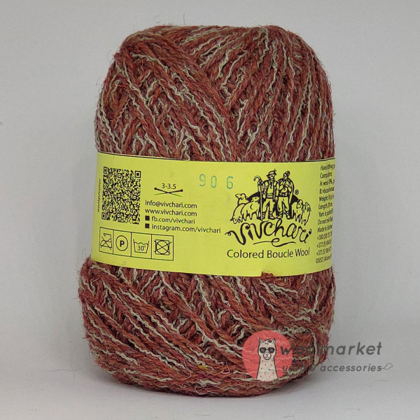 Vivchari Colored Boucle Wool беж букле, теракот 906