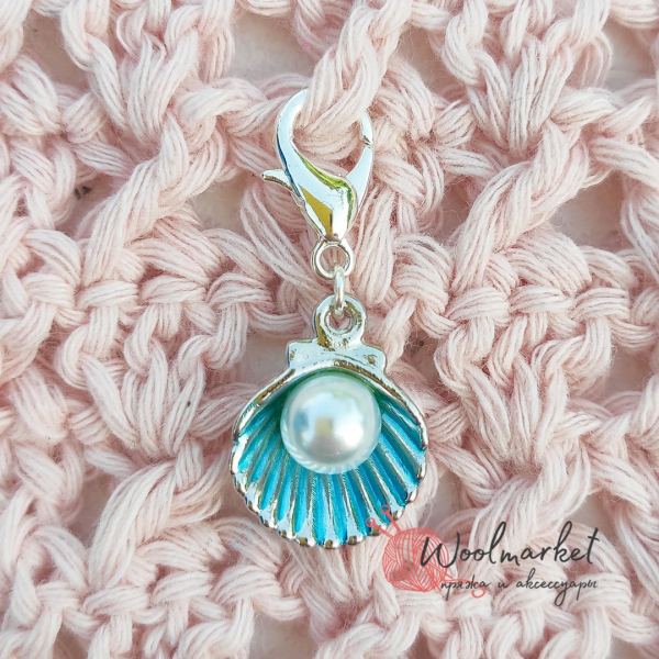 Маркер "Мушля з перлиною", бірюза