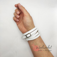 Шкіряний браслет 1Meter, білий